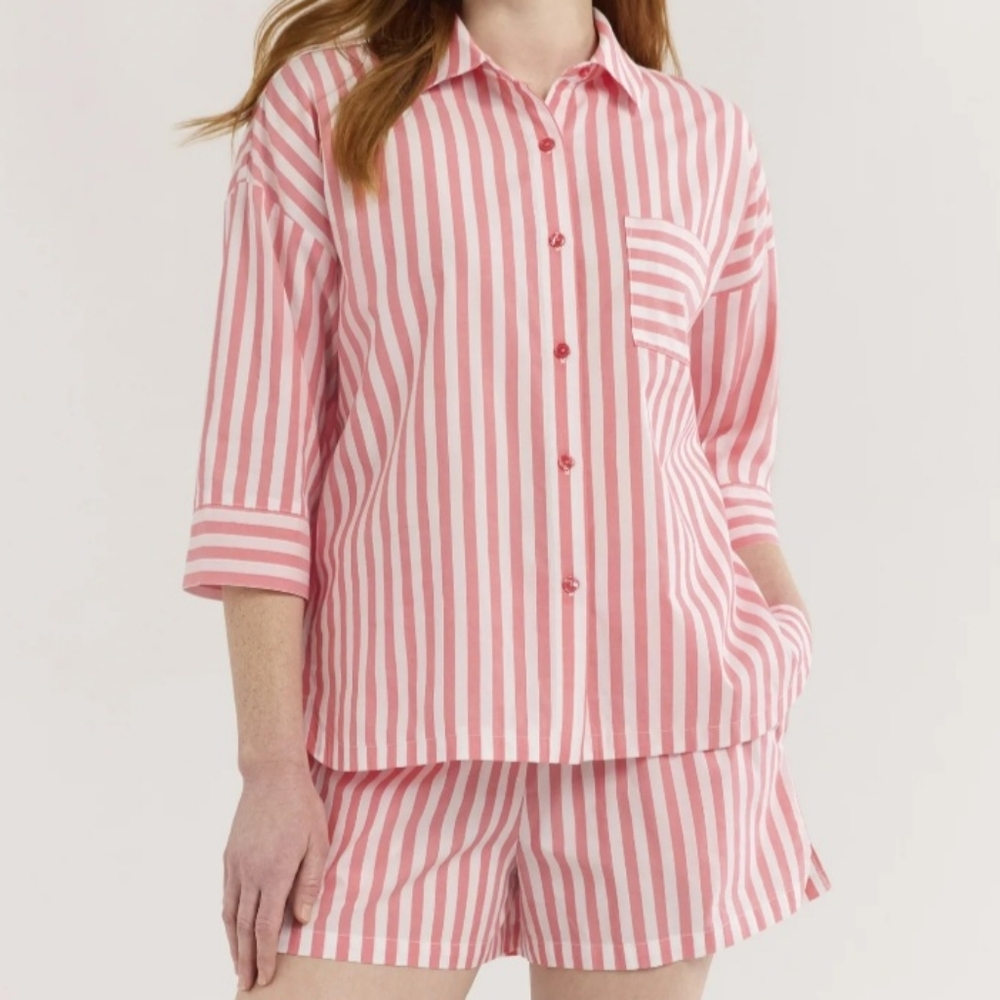 Pink Striped Women's Pajama Set